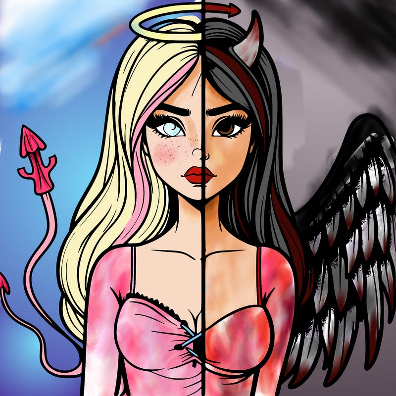 devil vs angel realistic girl
