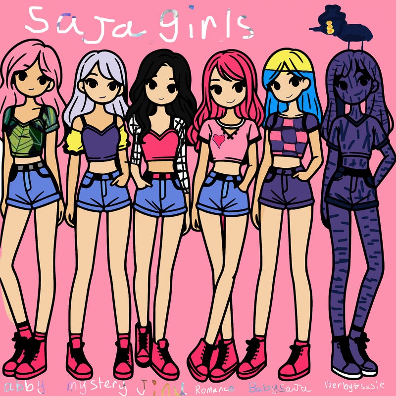 a group of girls wearing crop tops and shorts