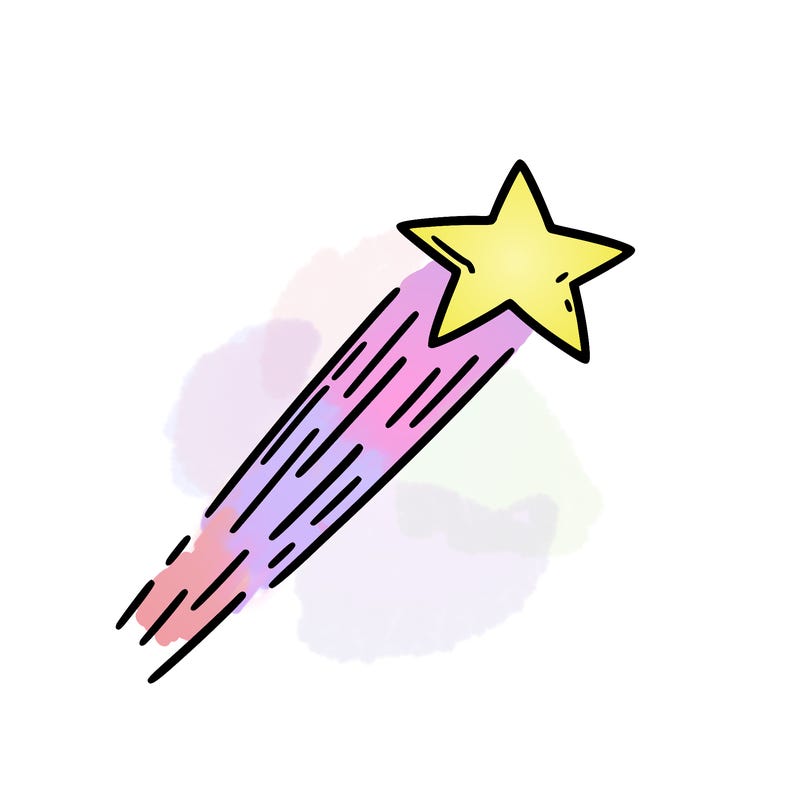 a shooting star in the sky