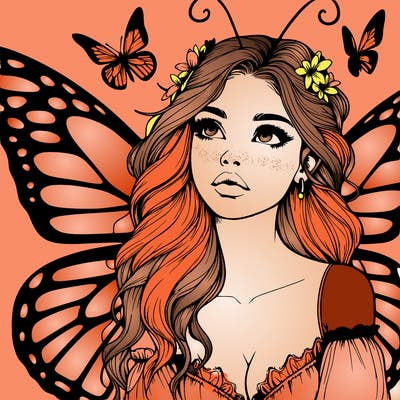 butterfly fairy realistic girl