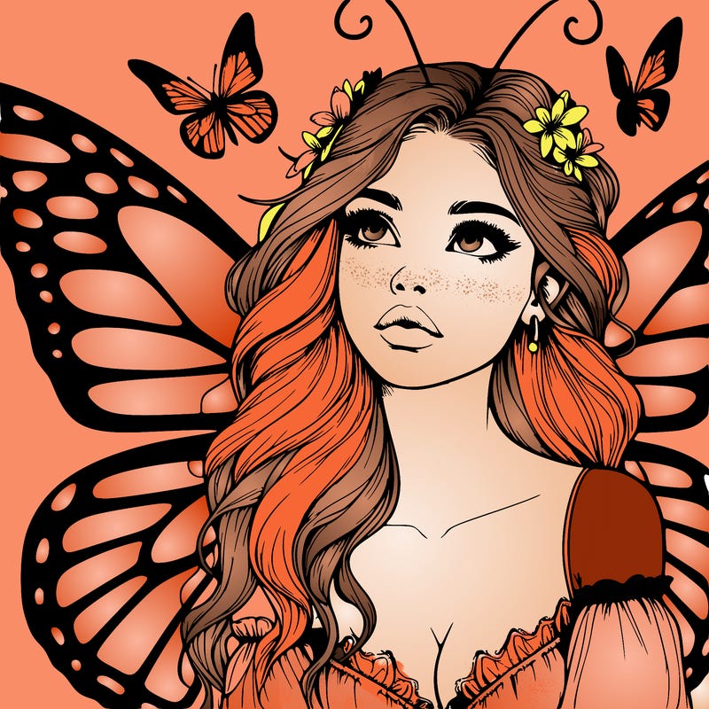 butterfly fairy realistic girl
