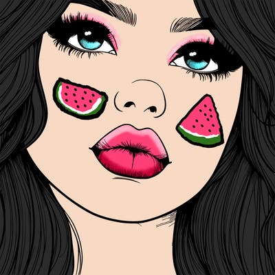 really realistic girl with lips