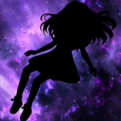 realistic girl floating