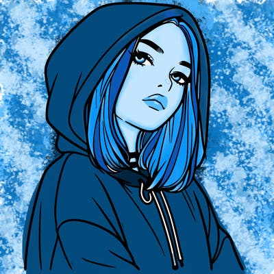 a realistic girl in a hoodie