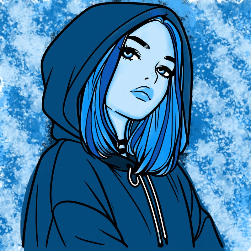 a realistic girl in a hoodie