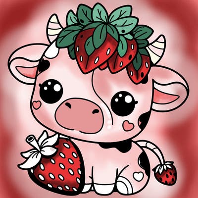 cute strawberry cow