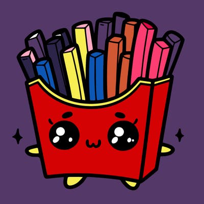 a cute. french fries