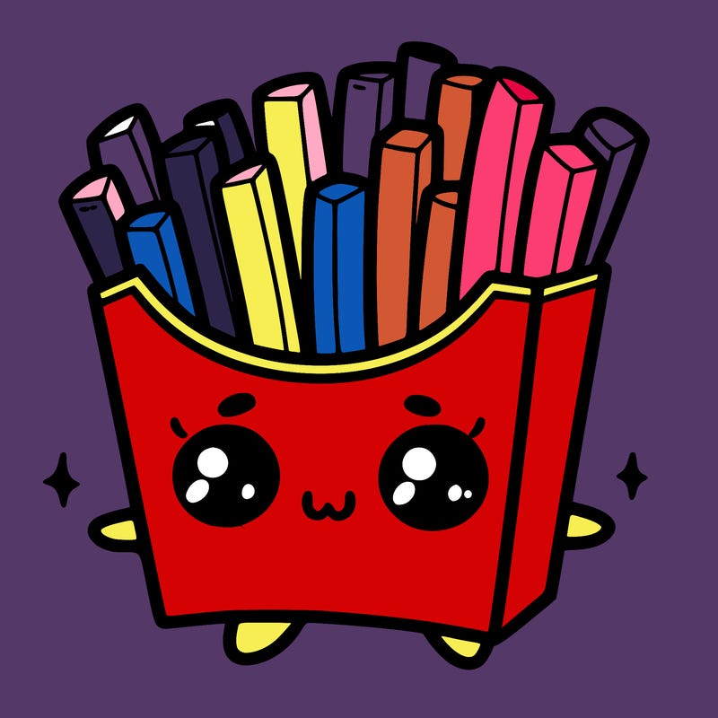 a cute. french fries