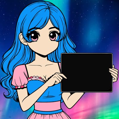 realistic pretty girl holding blank sign