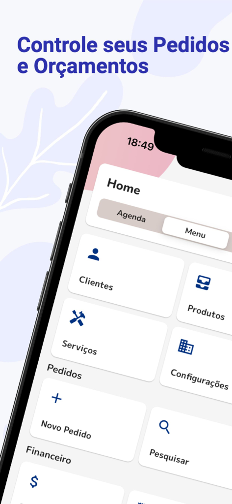 Nooty – Clients & Estimates - Nooty mobile app dashboard showing icons for client management, services, and creating new estimates on an iPhone.