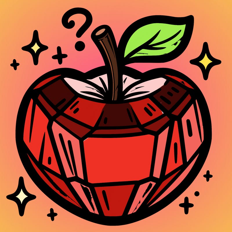 very shiny crystal apple