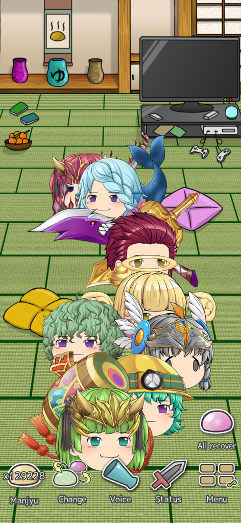 Yukkuri My Friends - Several Yukkuri characters with unique items on a tatami floor