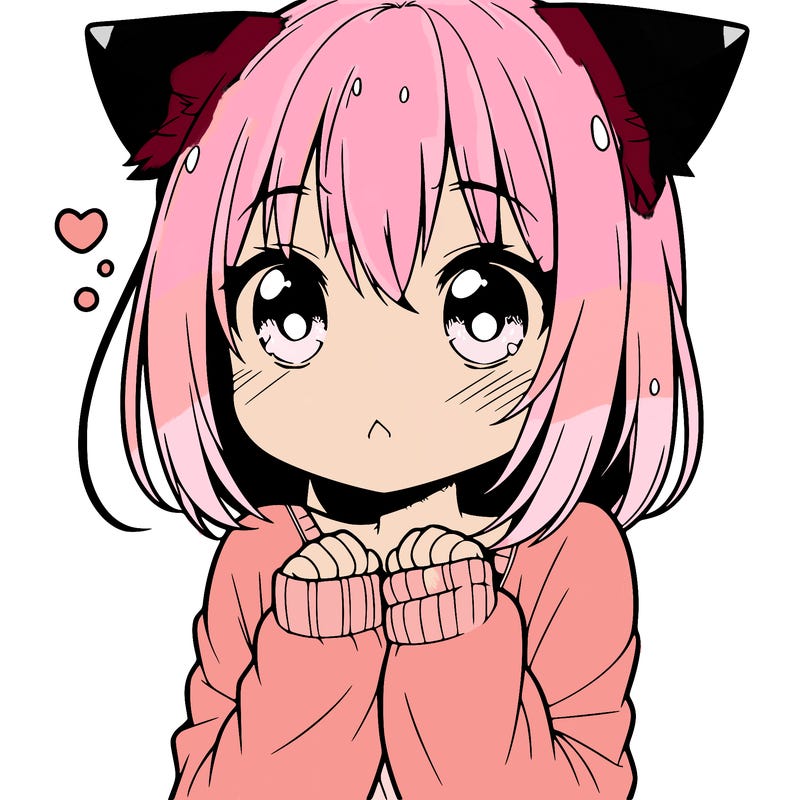 shy anime catgirl