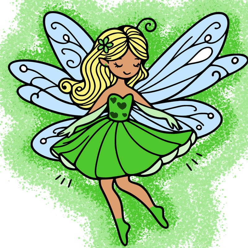 create a fairy with wings flying