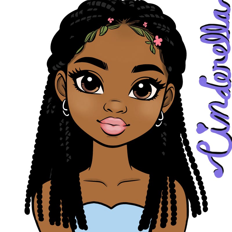 a realistic black girl with braids
