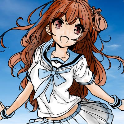 beautiful anime school girl