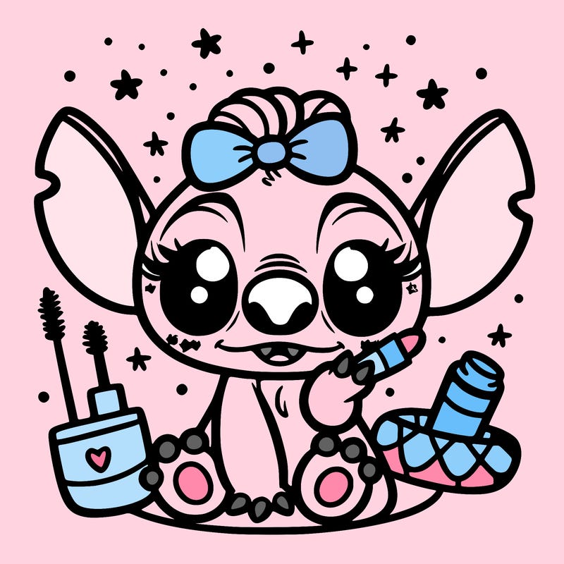 prepa stitch with make up and nails