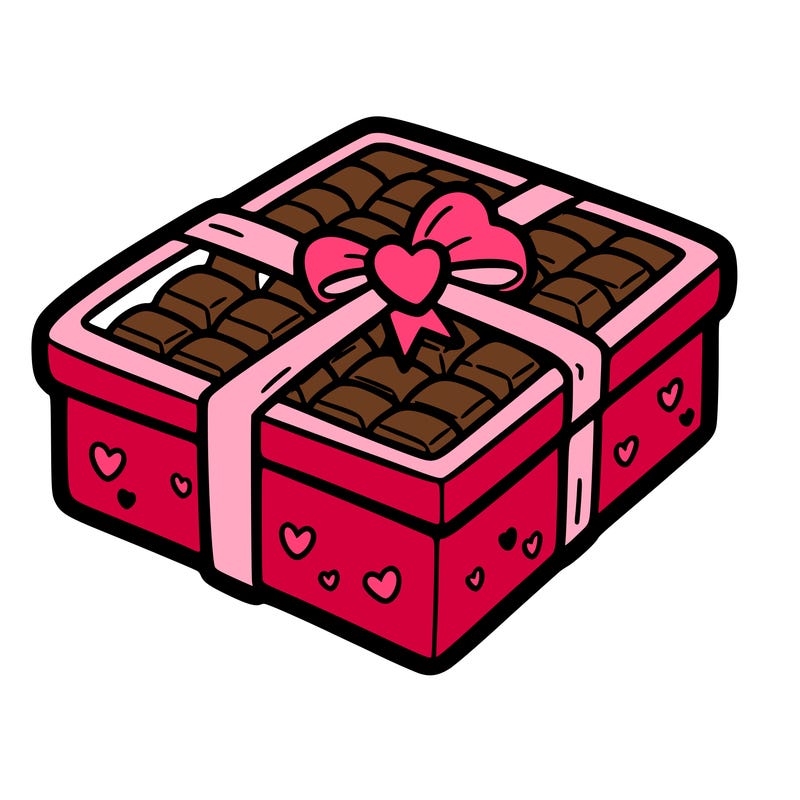 a box of chocolate for valentines day