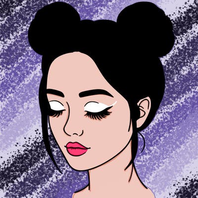 woman with hair buns