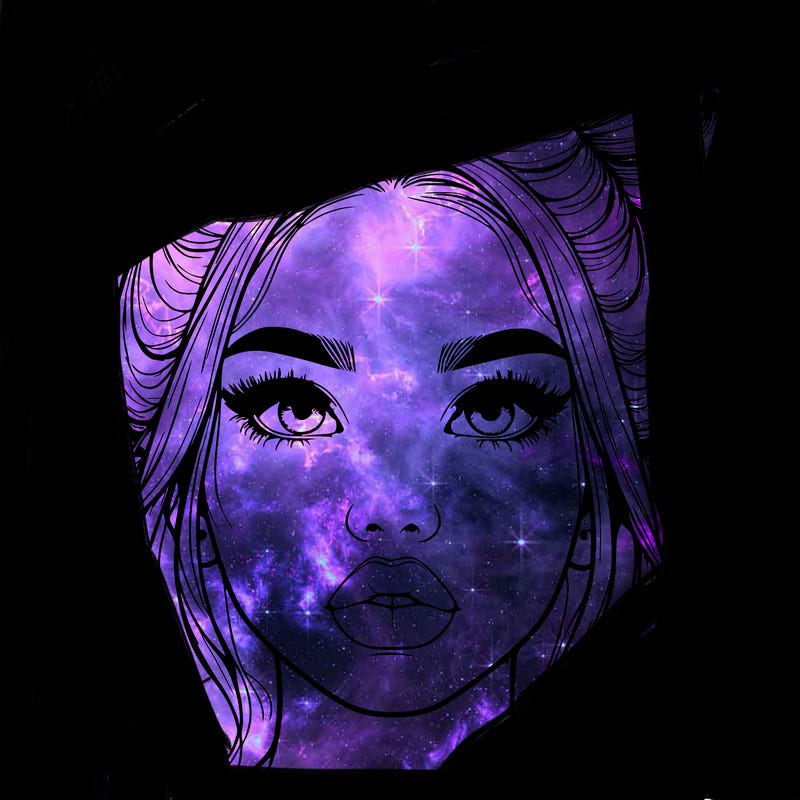 realistic girl with two buns on her hair and lips