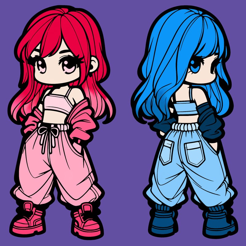 girl in crop top and baggy pants