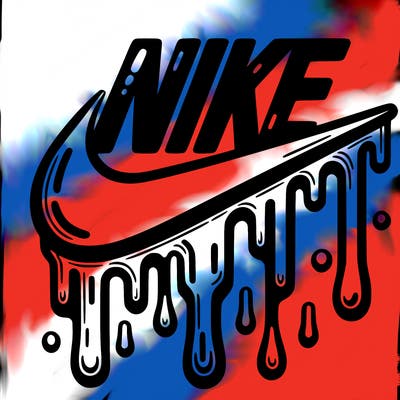 dripping nike logo