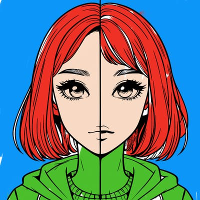 split realistic girl