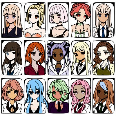 girls that look diffrent anime