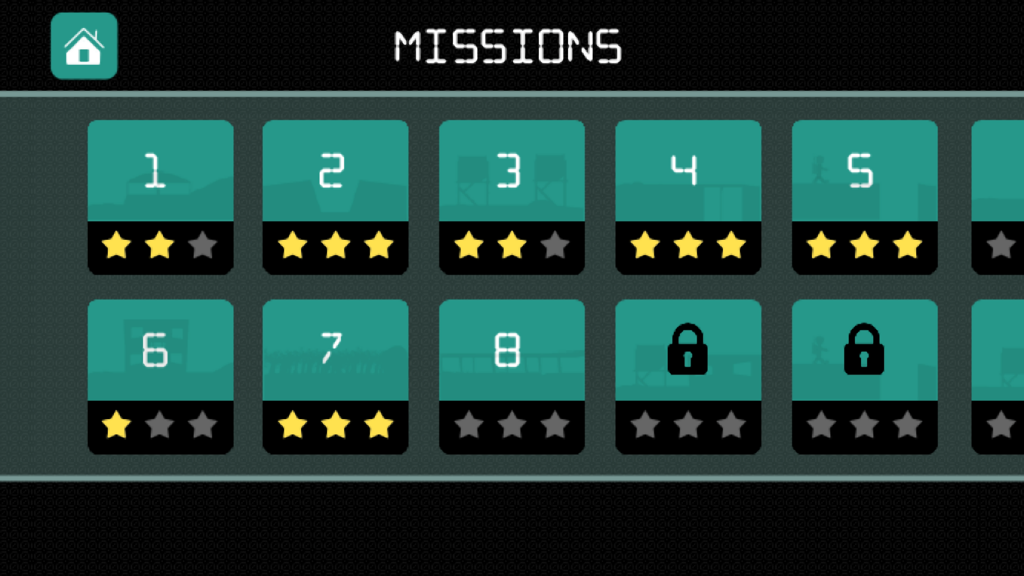 王牌狙击手 - 神枪手的超级英雄斗战 - Mission selection menu for Ace Sniper game showing levels with star ratings and locks.