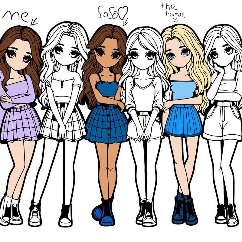 a group of girls realistic