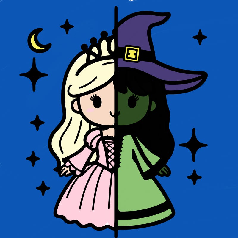split princess and witch