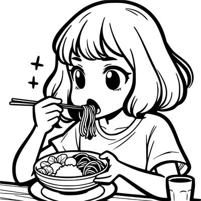 a girl eating food