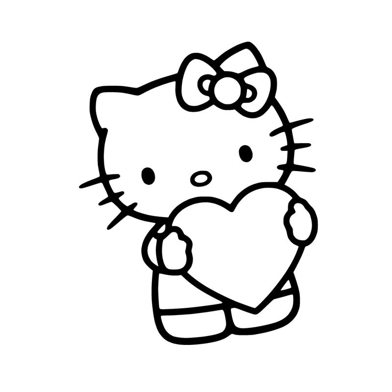 hello kitty holding a heart