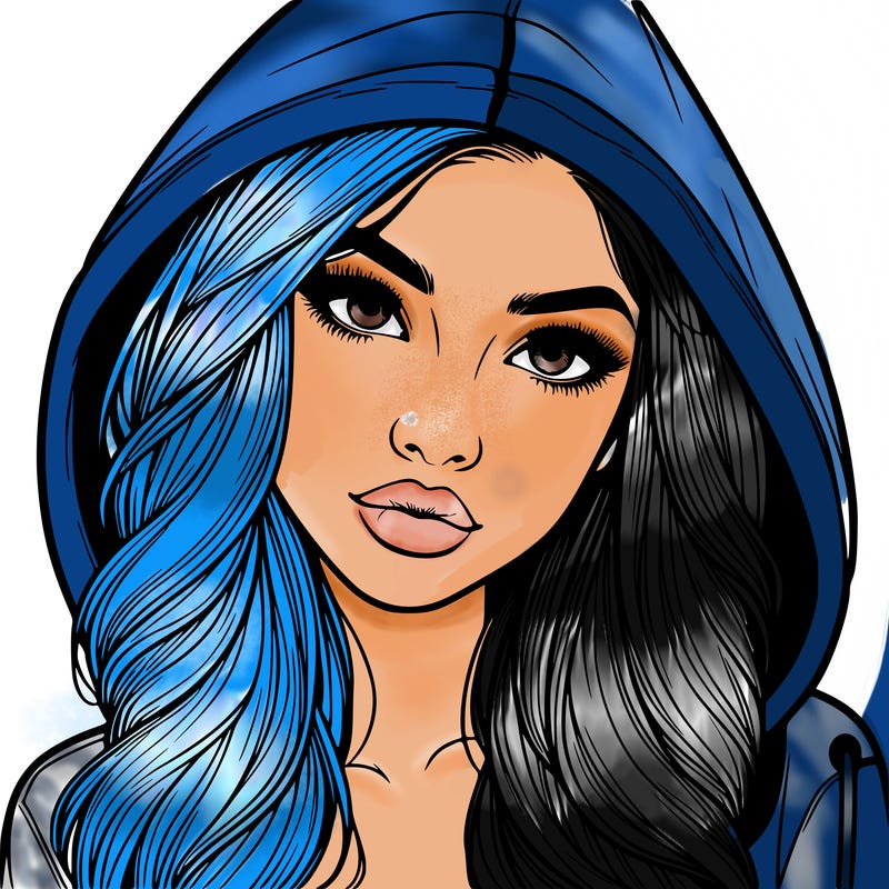 realistic beautiful girl with a hood on