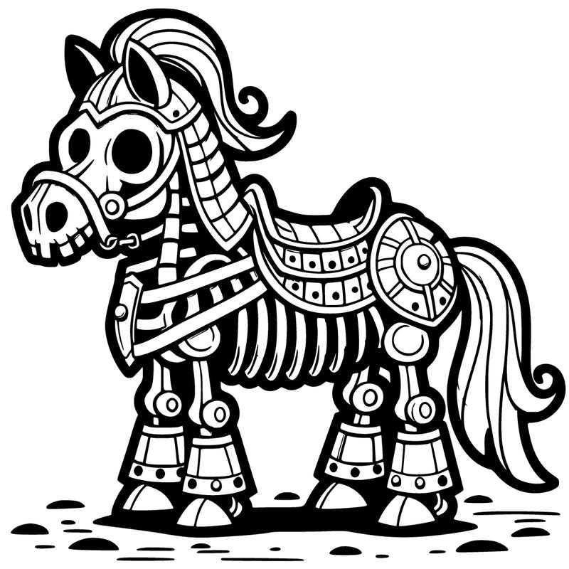 skeleton horse with armor