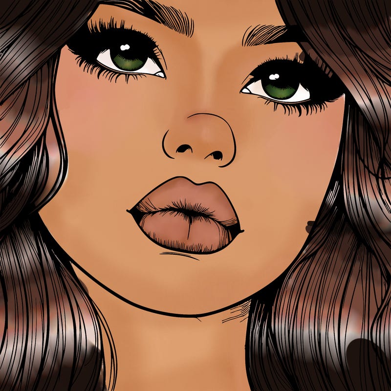 really realistic girl with lips