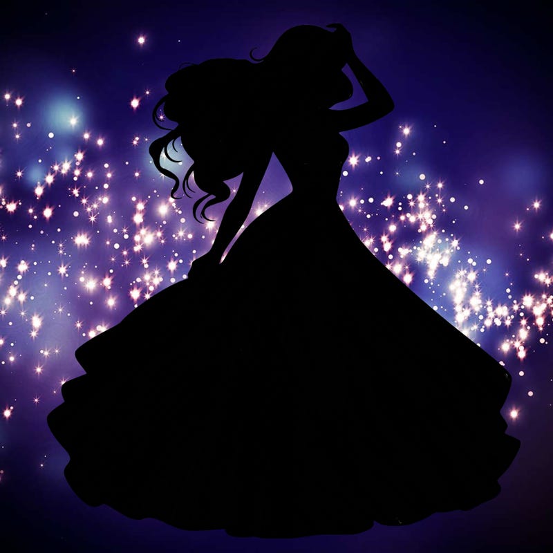 realistic woman with dress flowing in the wind