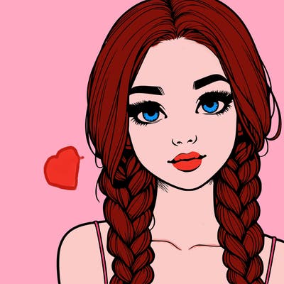 realistic girl with braids