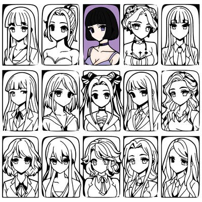 girls that look diffrent anime