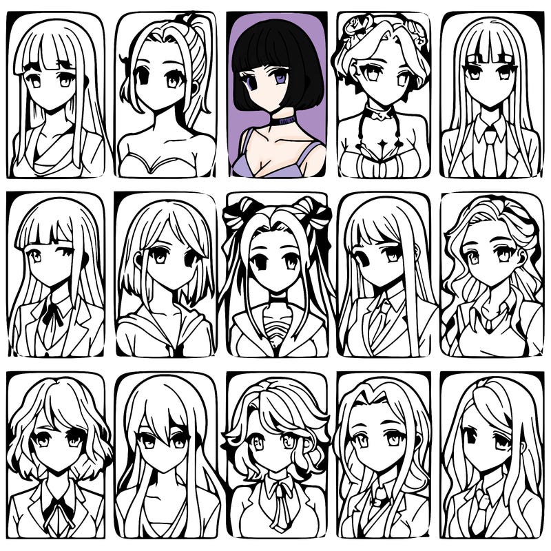 girls that look diffrent anime