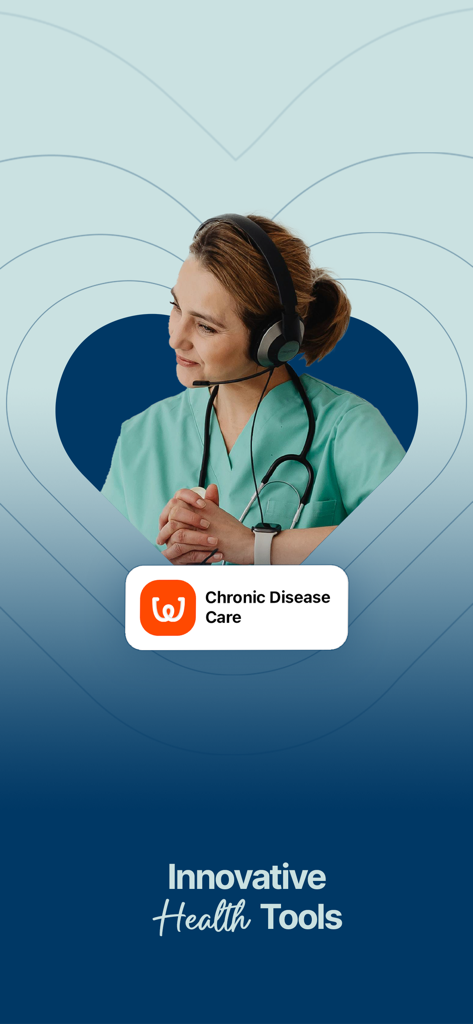 Healthcare professional wearing a headset and stethoscope for chronic disease care on the TruDoc app