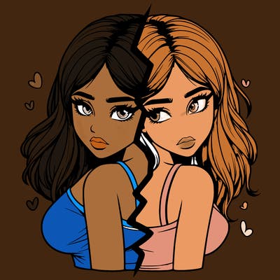 realistic girl split