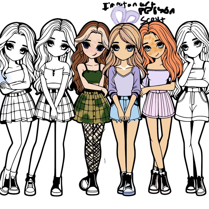 a group of girls realistic