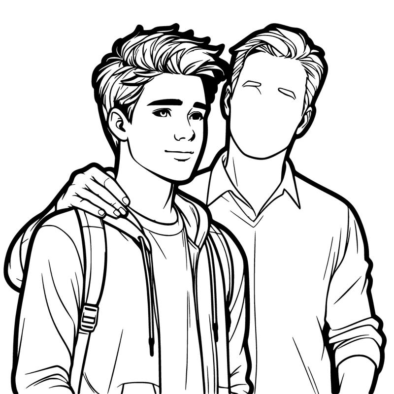 realistic teen boy and dad