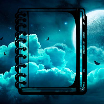 blank, realistic notebook