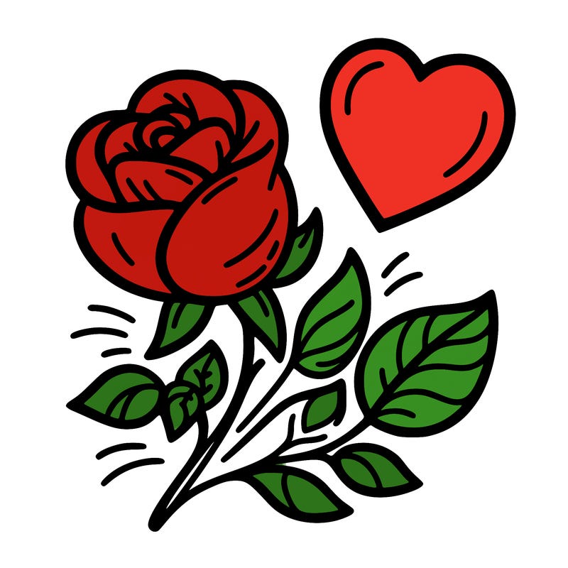 rose and heart