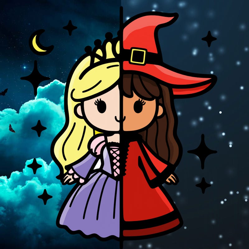 split princess and witch
