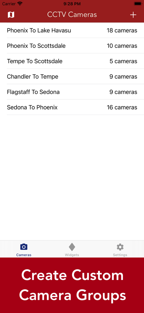 ADOT 511 Traffic Cameras - List of custom traffic camera groups for Arizona commuter routes