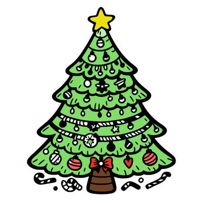 christmas tree with lots of details