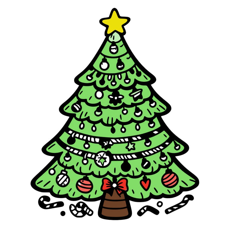 christmas tree with lots of details